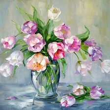 Схема вышивки «тюльпаны»