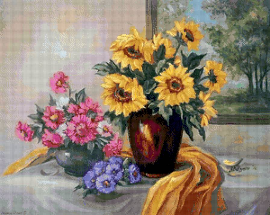 картины художницы Анка Булгари - букеты - предпросмотр