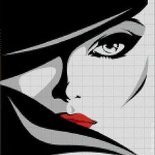 Схема вышивки «девушка в шляпе»