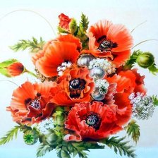 Схема вышивки «маки»