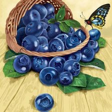 Схема вышивки «Черничка и бабочка»