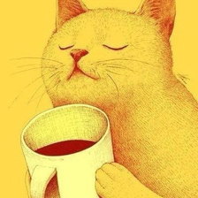 Схема вышивки «Кот и кофе»