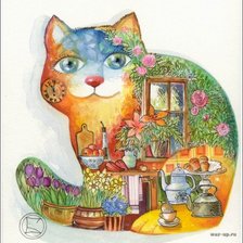 Схема вышивки «Расписные кошки»