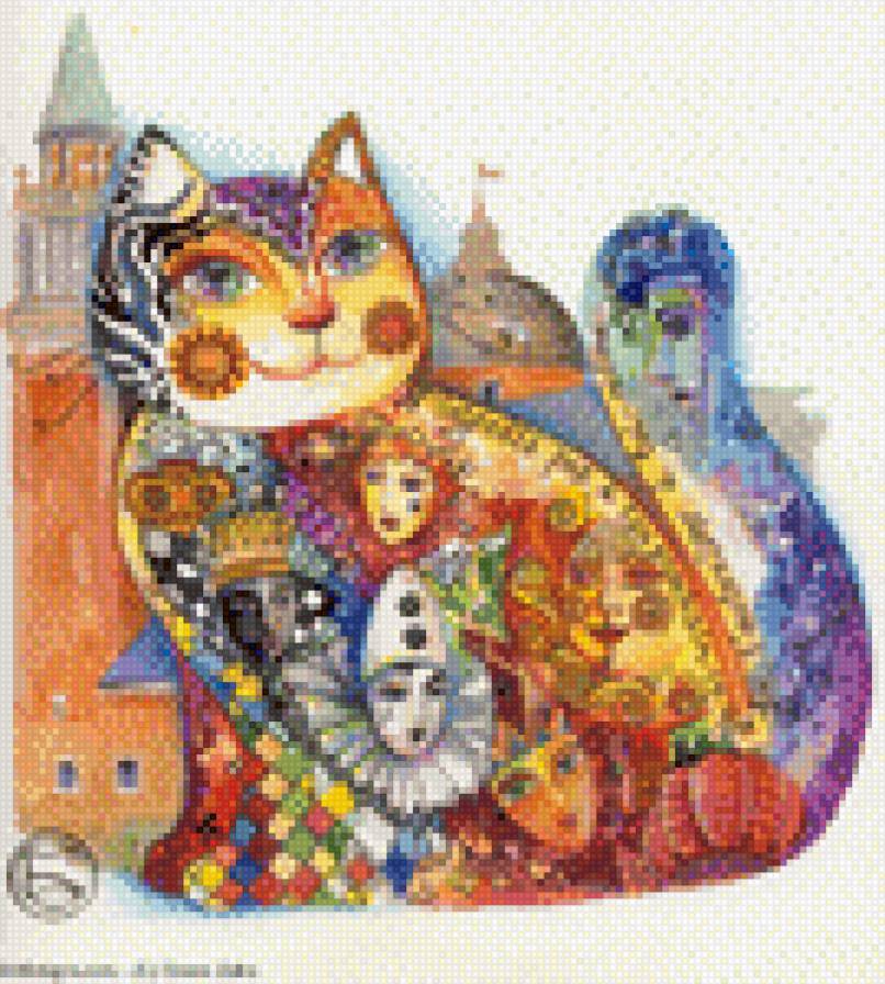 Расписные кошки - коты - предпросмотр