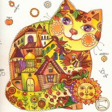 Схема вышивки «Расписные кошки»