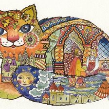 Схема вышивки «Расписные кошки»