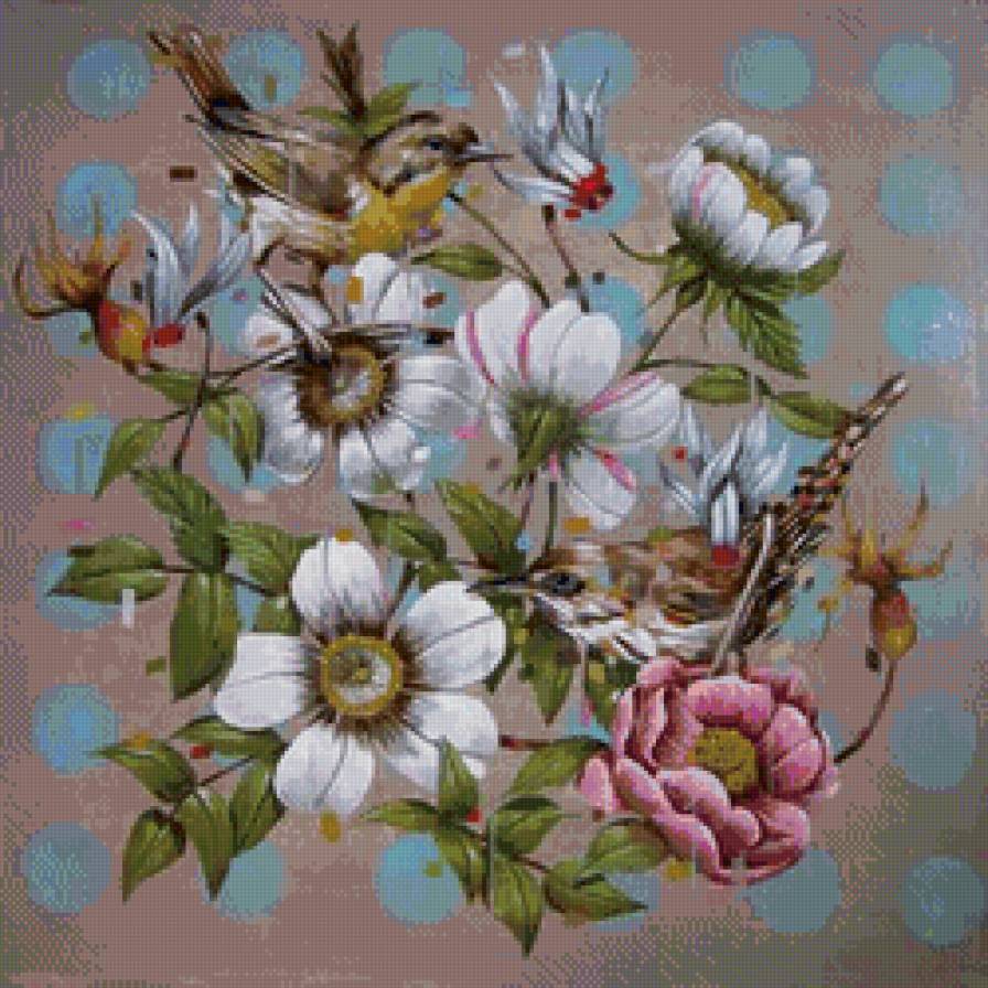 цветы и птицы - цветы и птицы - предпросмотр