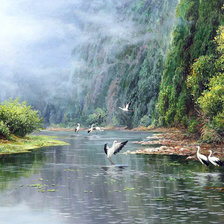 Схема вышивки «пейзаж»