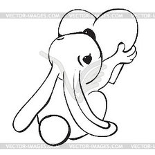 Схема вышивки «зайчик и сердце»