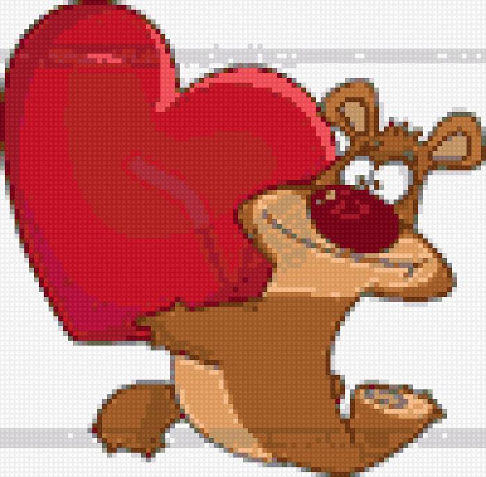 мишка и сердце - предпросмотр