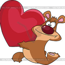 мишка и сердце