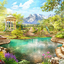 Схема вышивки «пейзаж»