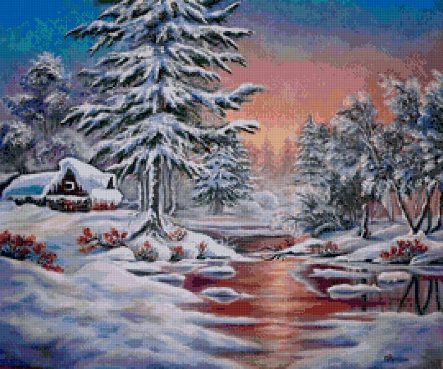 художник Валентина Валевская - зима - предпросмотр