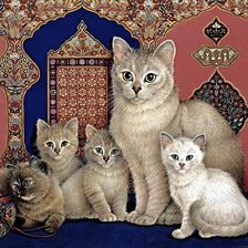 Схема вышивки «пушистая семейка»