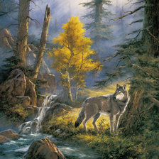 Схема вышивки «волк»