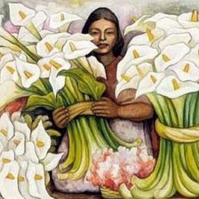 Схема вышивки «vendedora de flores»