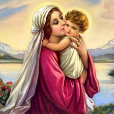 Схема вышивки «мадонна с младенцем»