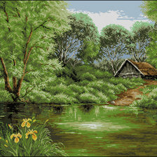 Схема вышивки «пейзаж»