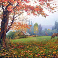 Схема вышивки «деревня»