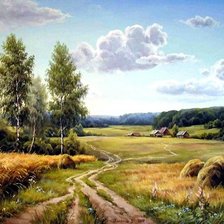 Схема вышивки «деревня . луг»