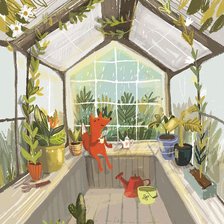 Схема вышивки «Лиса пьёт чай»