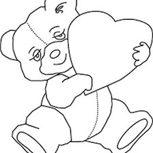 Схема вышивки «мишка и сердце 2»