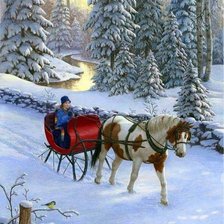 Схема вышивки «Winter pony»