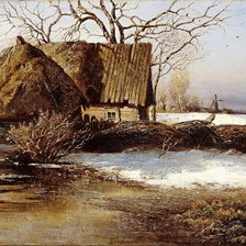 Схема вышивки «весна в деревне»