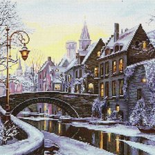 Схема вышивки «Зимний город»