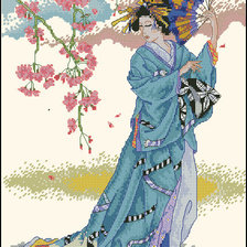 Схема вышивки «гейша»