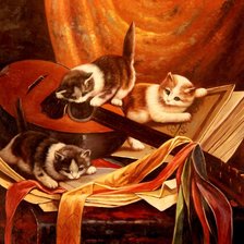 Схема вышивки «котята»