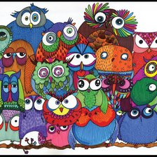 Схема вышивки «buhos amontonados»