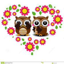 Схема вышивки «buhos dentro de un corazon»