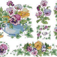 Схема вышивки «панно анютины глазки»