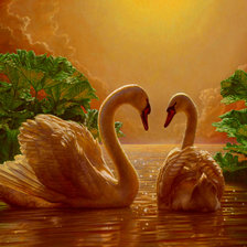 Схема вышивки «лебединая пара»