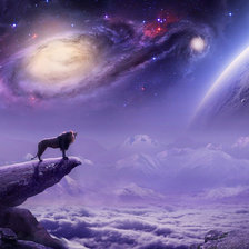 Схема вышивки «Лев на скале»