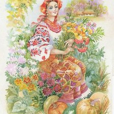 Схема вышивки «украинка»