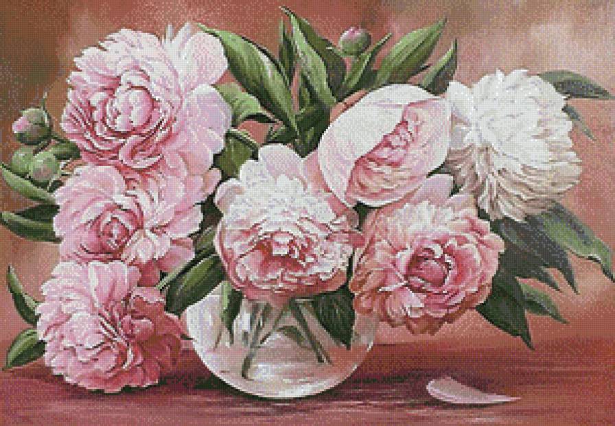 Букет пионов - ваза, цветы, пионы - предпросмотр