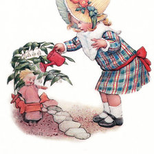 regando la muñequita