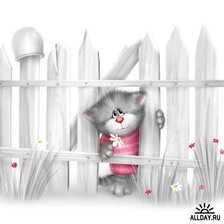 Схема вышивки «gatito en la valla»