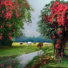 Схема вышивки «У водопоя»