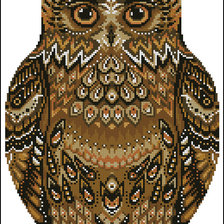 Схема вышивки «подушка-сова (30 цветов)»