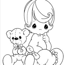 Схема вышивки «мишка и мальчик»