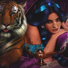 Схема вышивки «Жасмин и тигр»