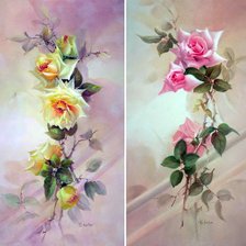 Схема вышивки «Розы-диптих»