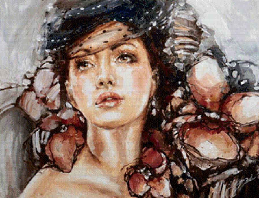 портрет девушки - девушка, портрет, романтика - предпросмотр