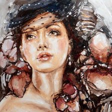 Схема вышивки «портрет девушки»