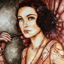 Схема вышивки «портрет девушки»