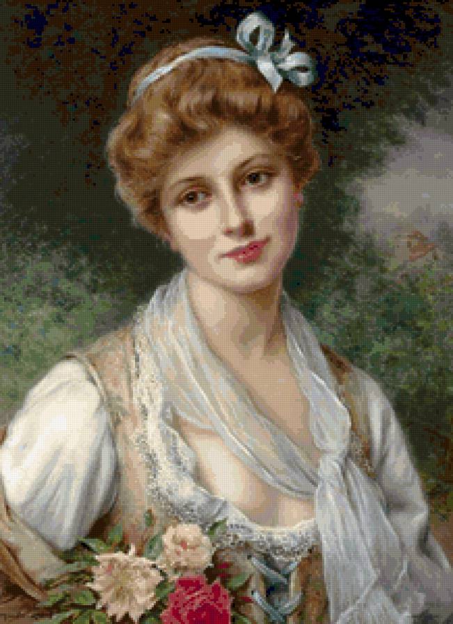 очаровательная девушка - леди, девушка, живопись, дама, люди, картина - предпросмотр