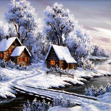 Схема вышивки «Зимний пейзаж»